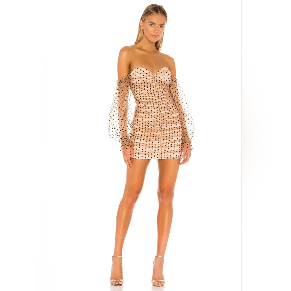 Majorelle Secrets  Polka Dot Dress in nude size s in great condition.